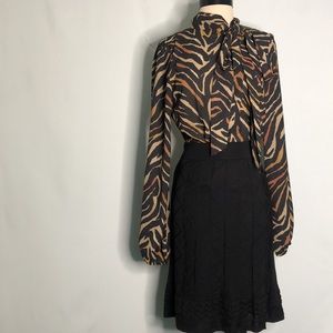 Missoni  Pleated flared Black A-Line knee Length Dress skirt Small 4